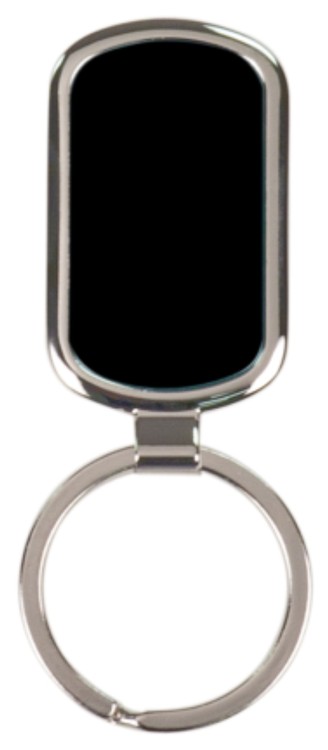 Black Rectangular Engraved Key Ring 1