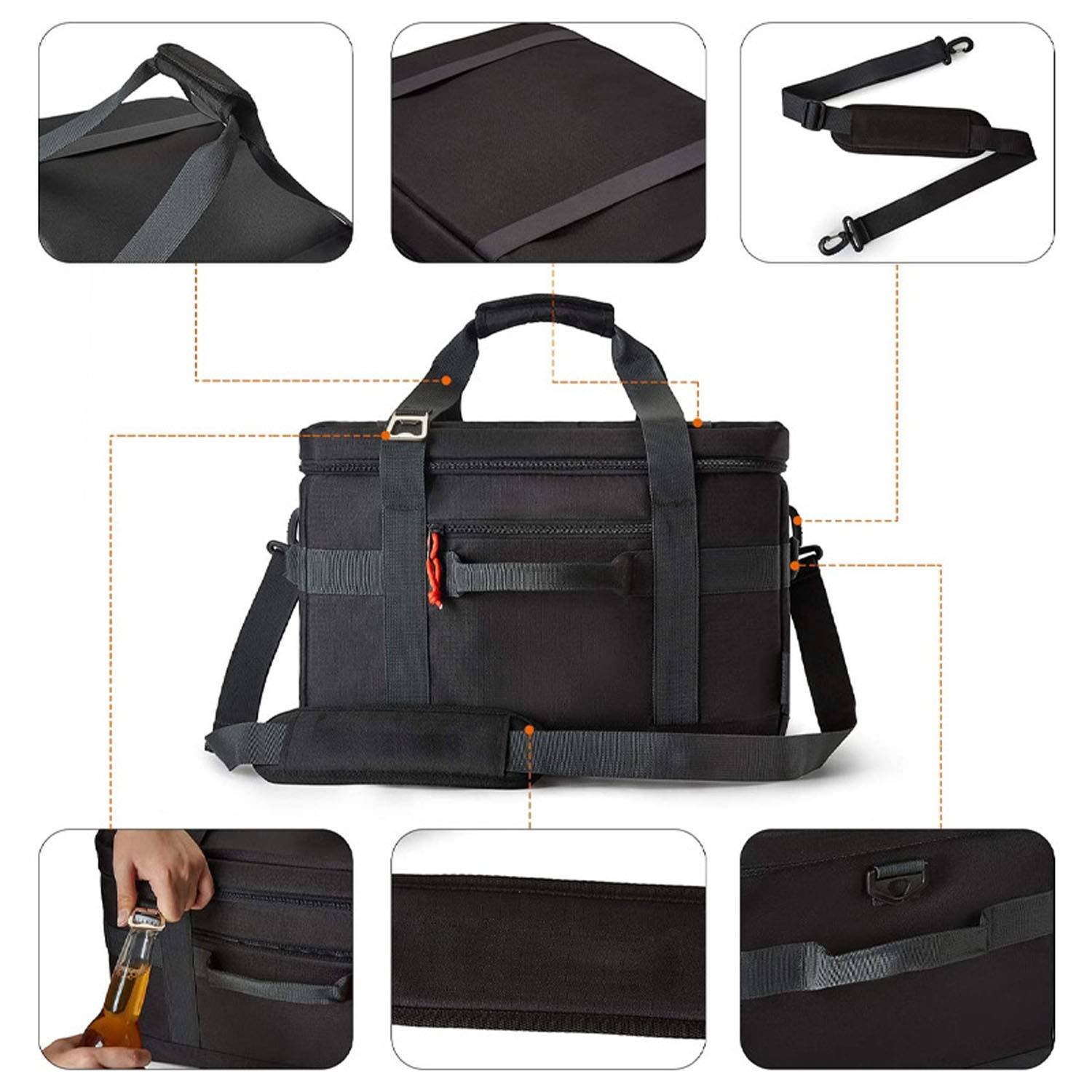 32L Portable Foldable Oxford Insulated Cooler Bag w/ Handle 7