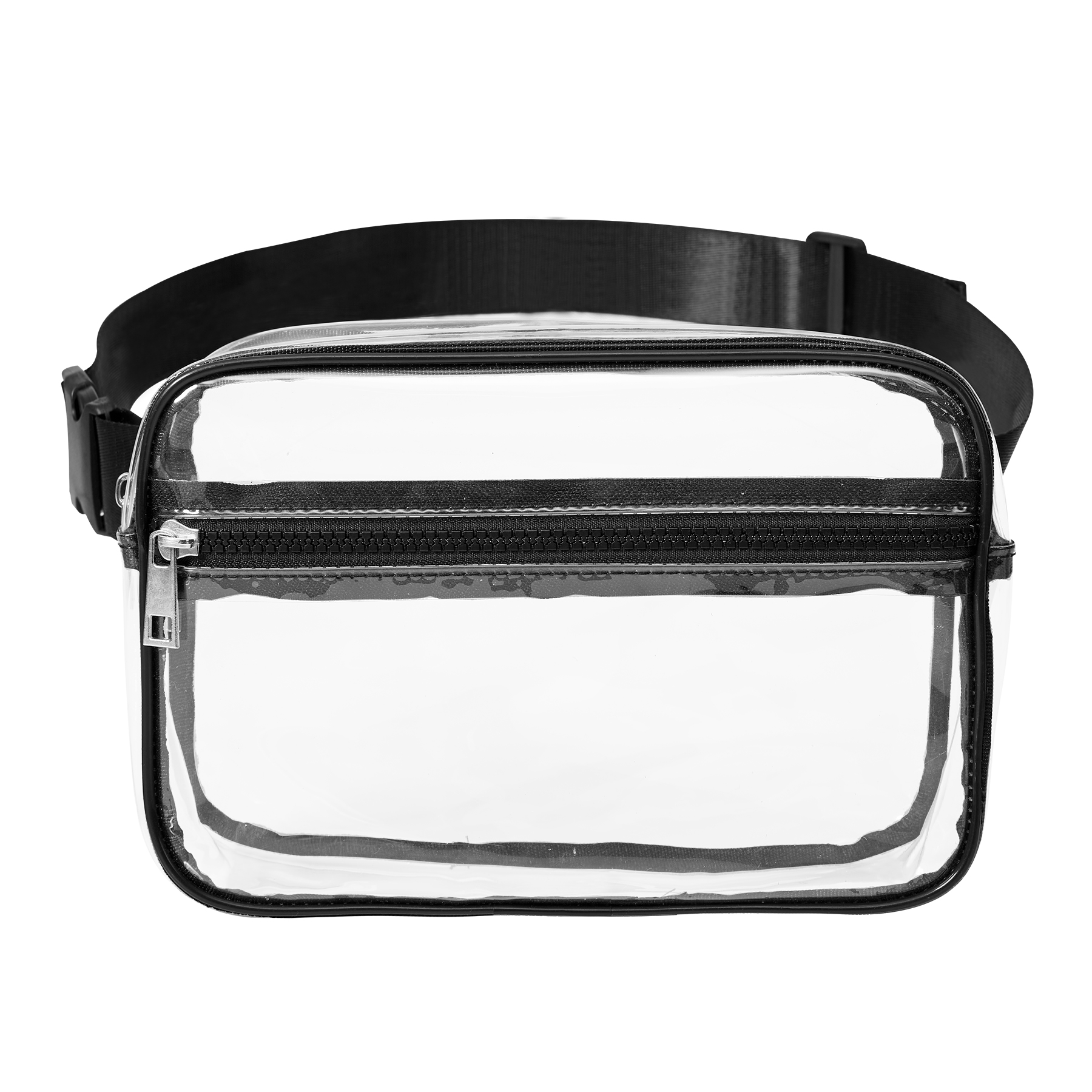 Stadium Approved Clear PVC Fanny Pack W/ Two Zipper Pockets 1