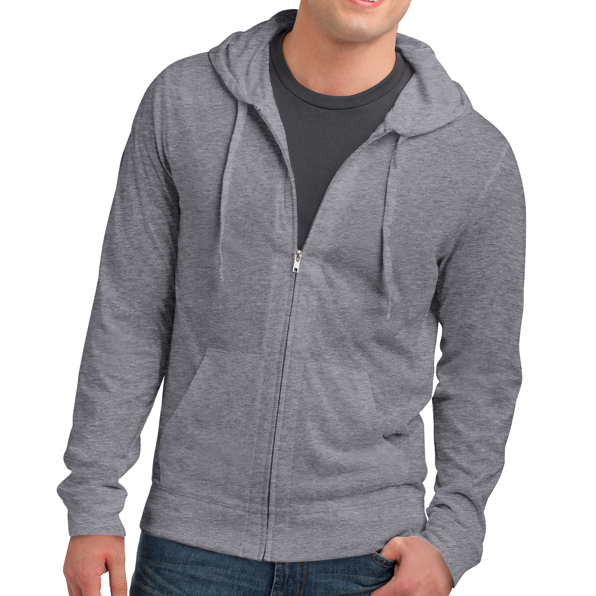 District® Young Men's Jersey Full-Zip Hoodie
