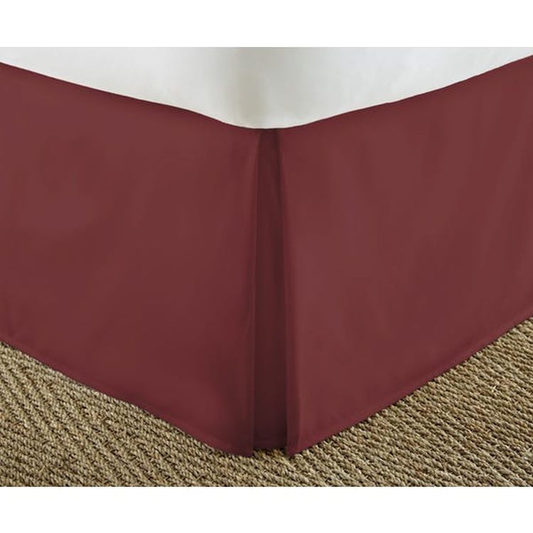 Premium Bed Skirts - Burgundy Cali King Pleated 2