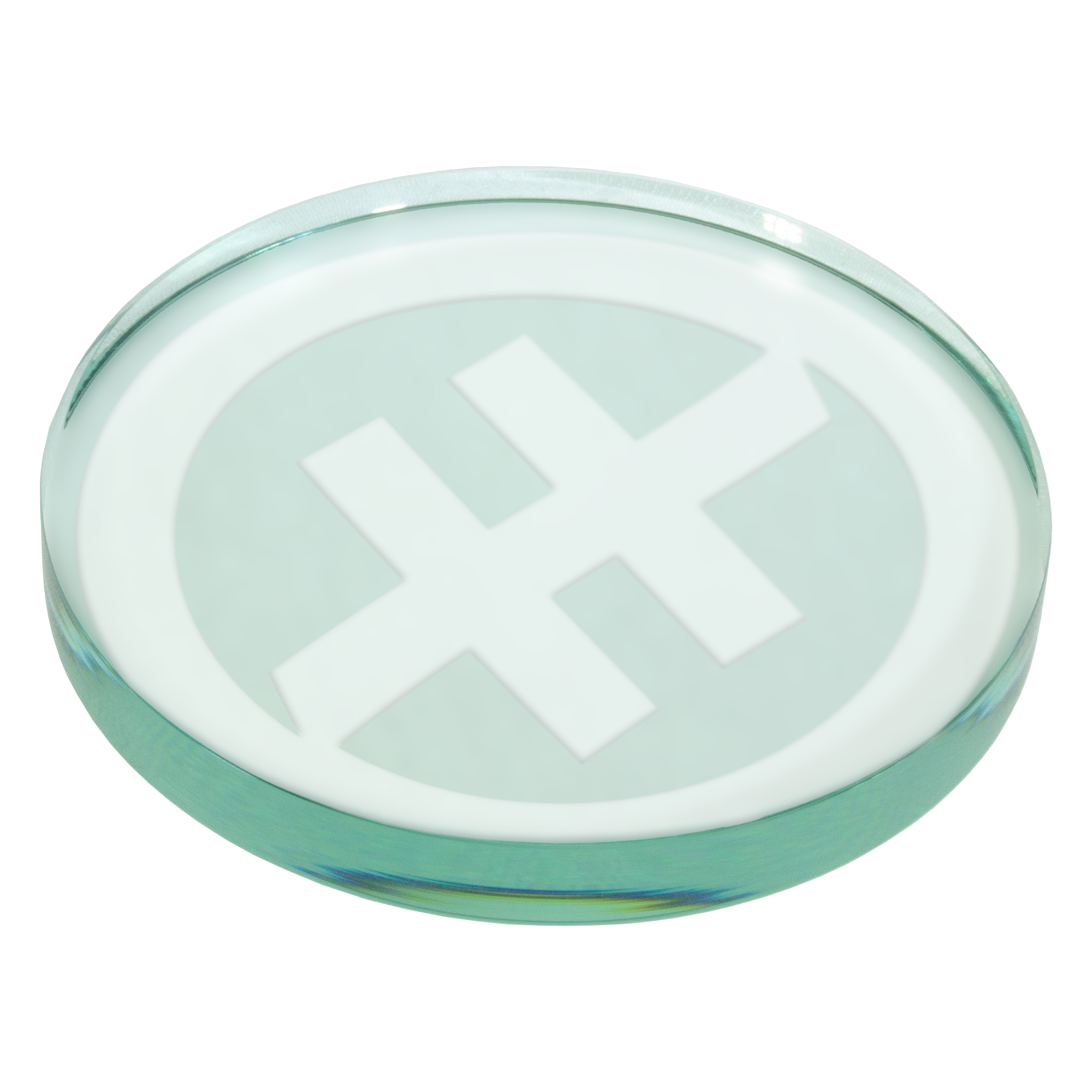 4" Crystal Halo Self Paperweight Award Jade