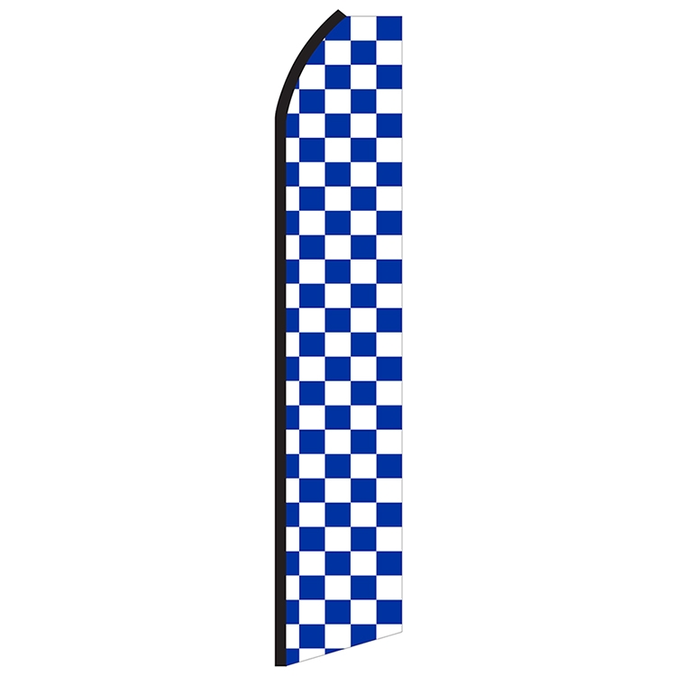 12' Digitally Printed Blue/White Checkered Swooper Banner 3
