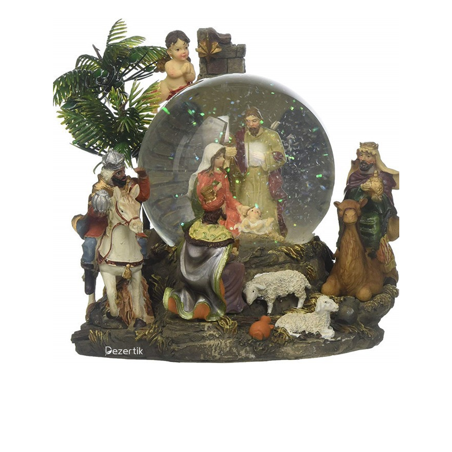Resin Christmas Music Bell with Light for Home Decoration 2