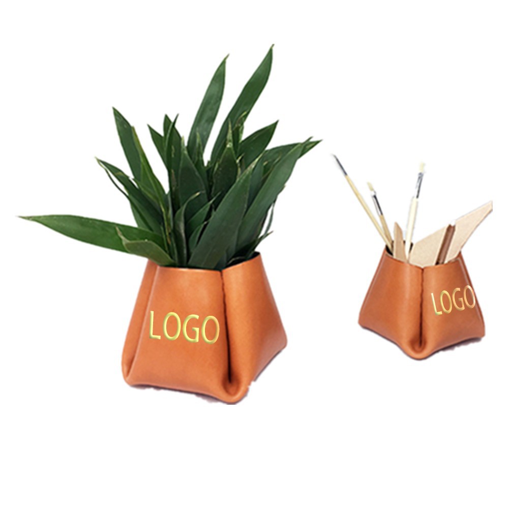 Leather Flower Plant Pot Bag 3
