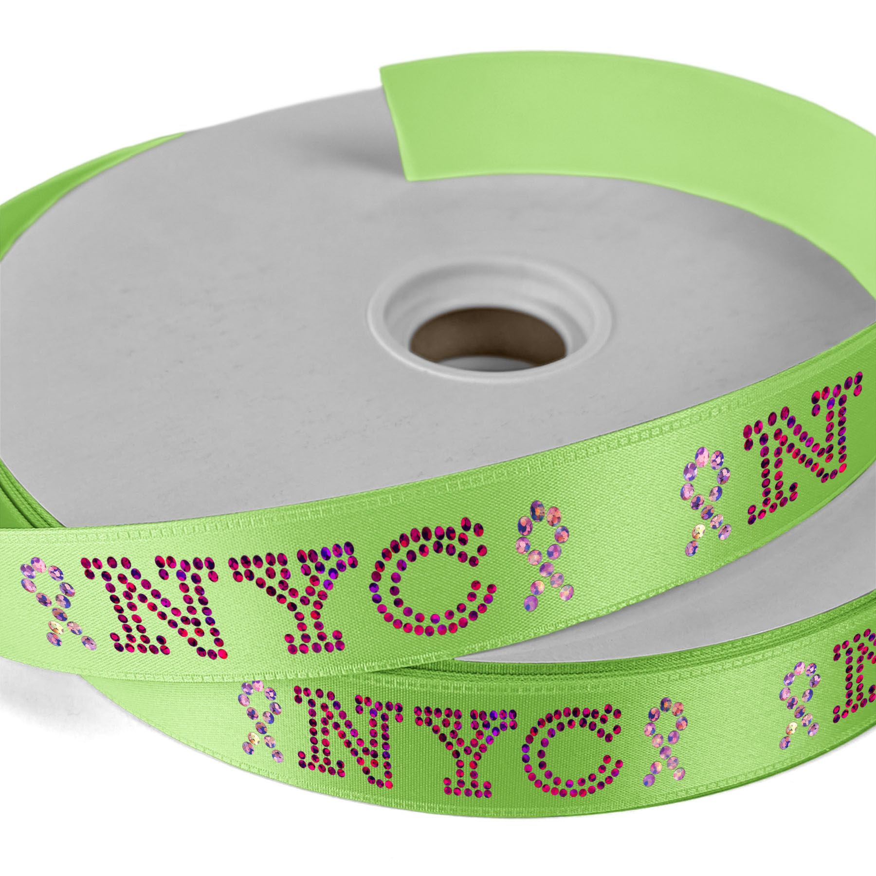 1" Badge Satin Ribbon - 25yd Roll - Sparkle 27