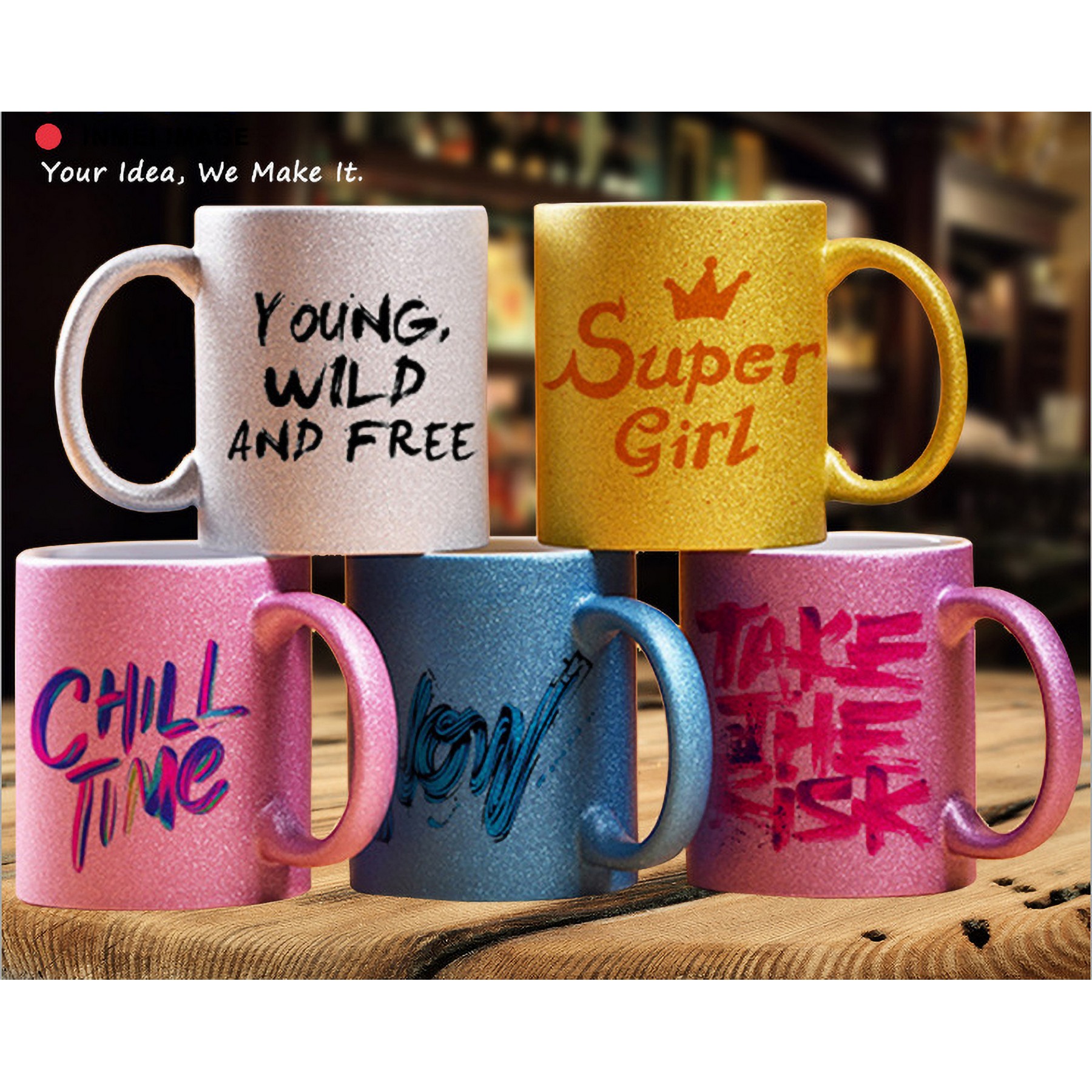 Customized Sparkling Mug with Image Text Logo 3