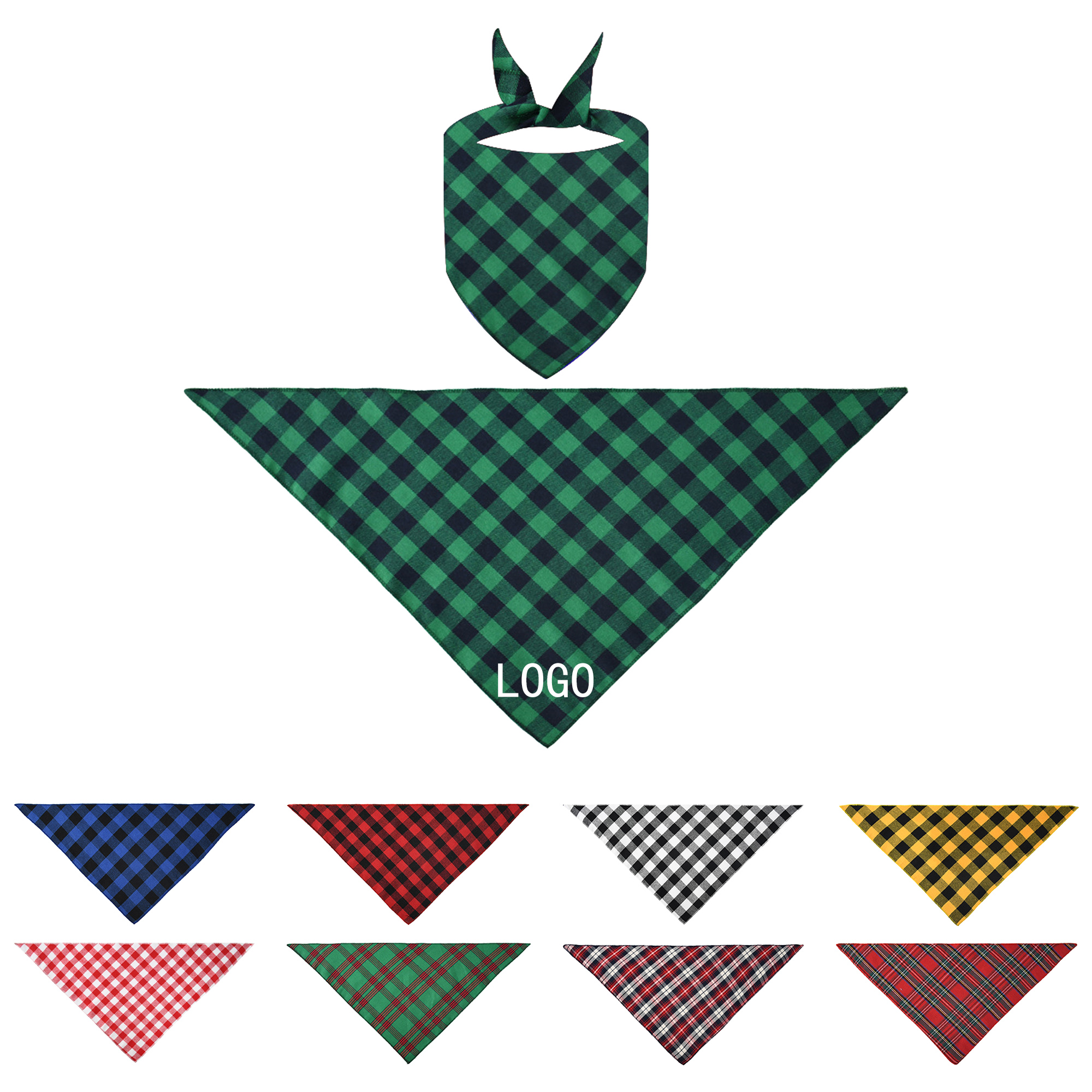Pet Fashion Plaid Cotton Triangle Scarf Saliva Scarf Bib 2