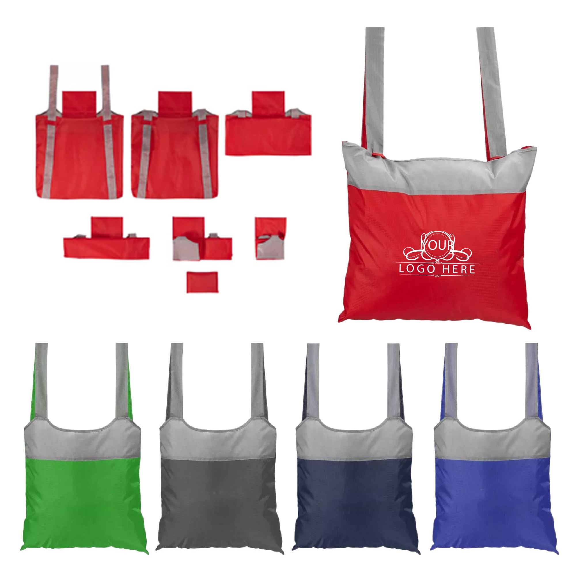 Large Capacity Foldable Reusable Tote Backpack 1