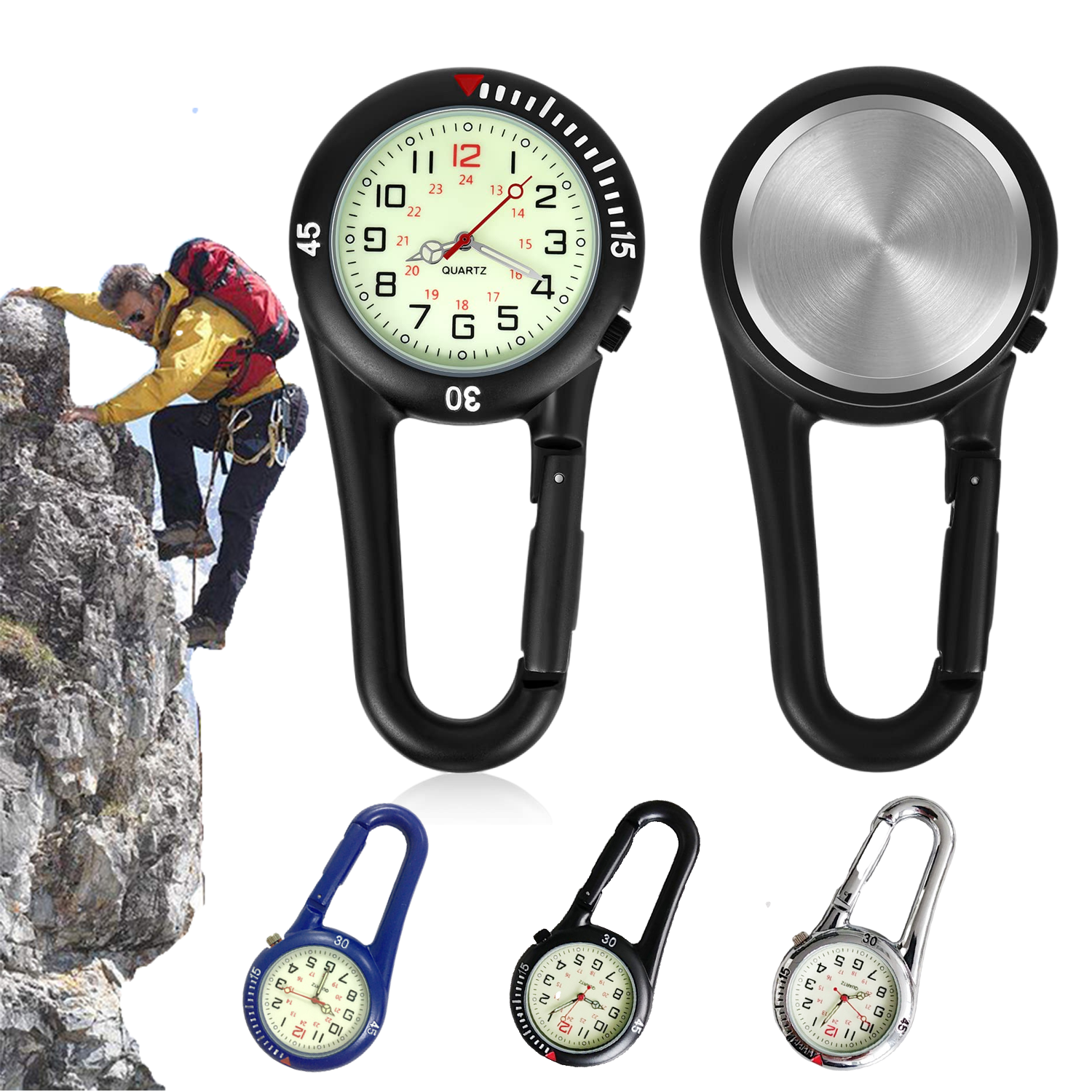 Carabiner Luminous Pocket Watch 2