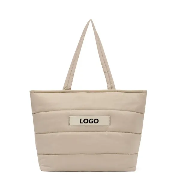 Padded Nylon Puffy Tote Shoulder Bag 2