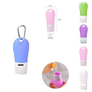 60ml Silicone Travel Bottle With Carabiner And Flip Up Lid 20