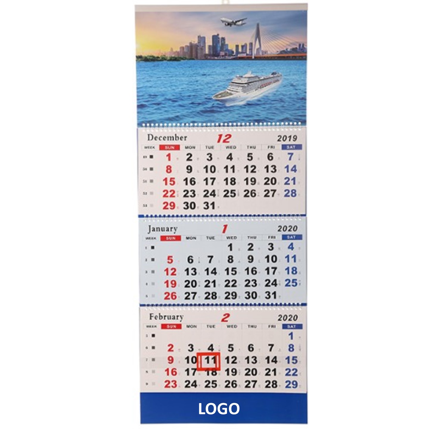 3-Month Wall Calendar w/Slider 3