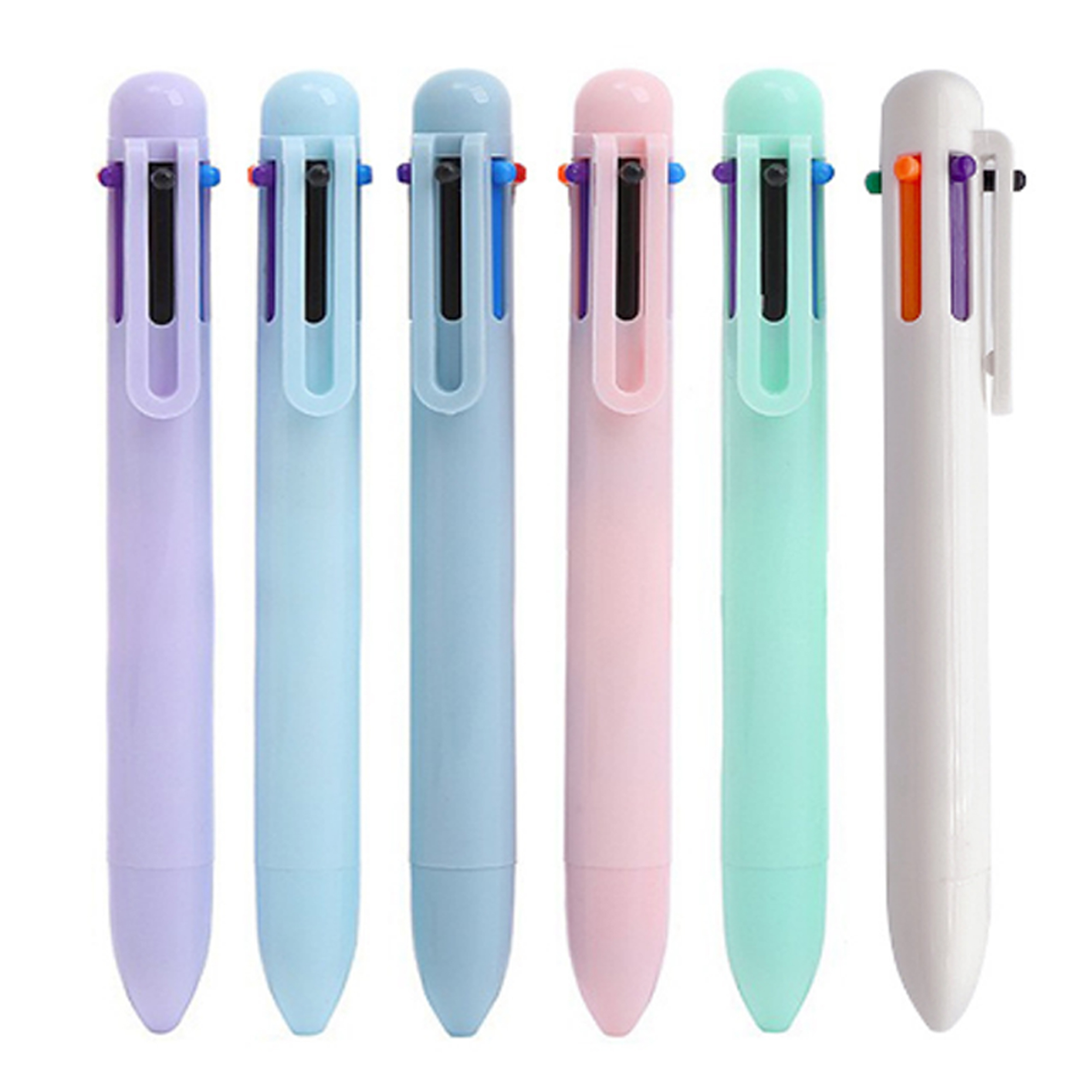 MOQ 50 PCS Retractable 6 Colors Smooth Ballpoint Pen 2