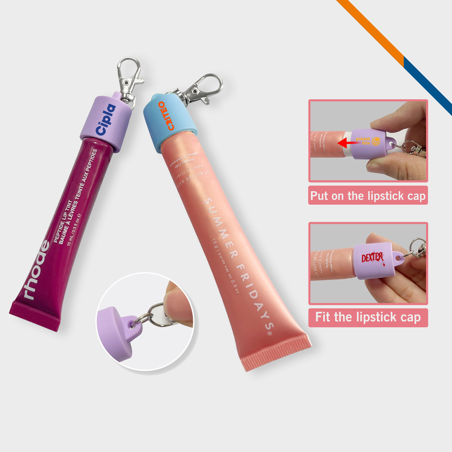ShineClip Lip Gloss Keychain Cap 9