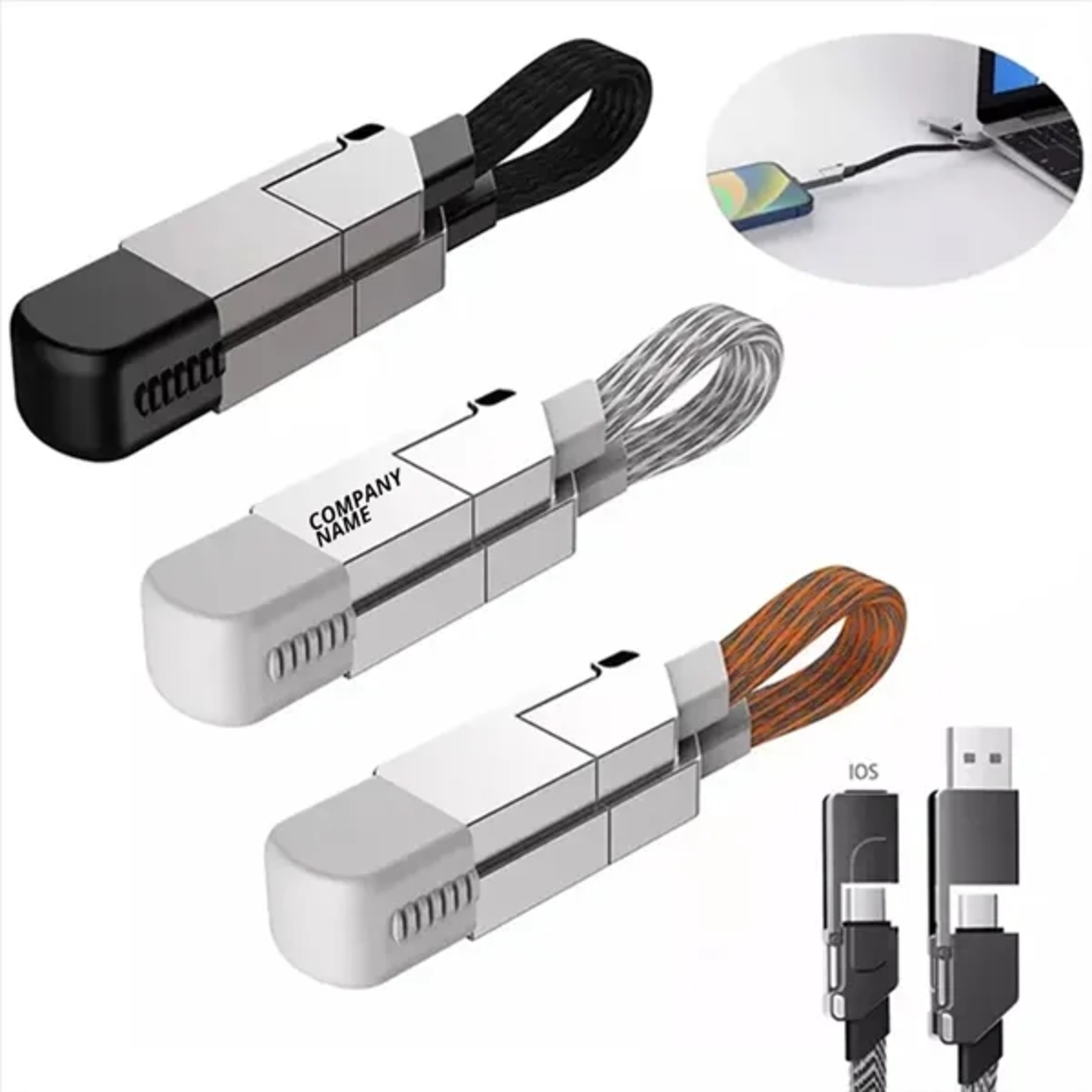 Fast Charging 4 in 1 Keychain Data Cable 2