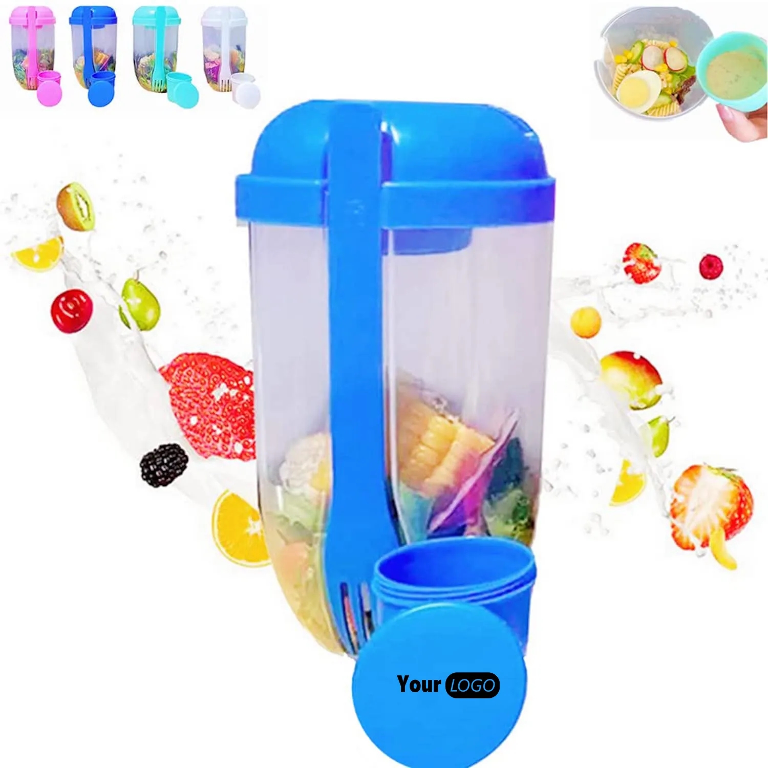 1000ML Salad Shaker / Bowl Container Set 3