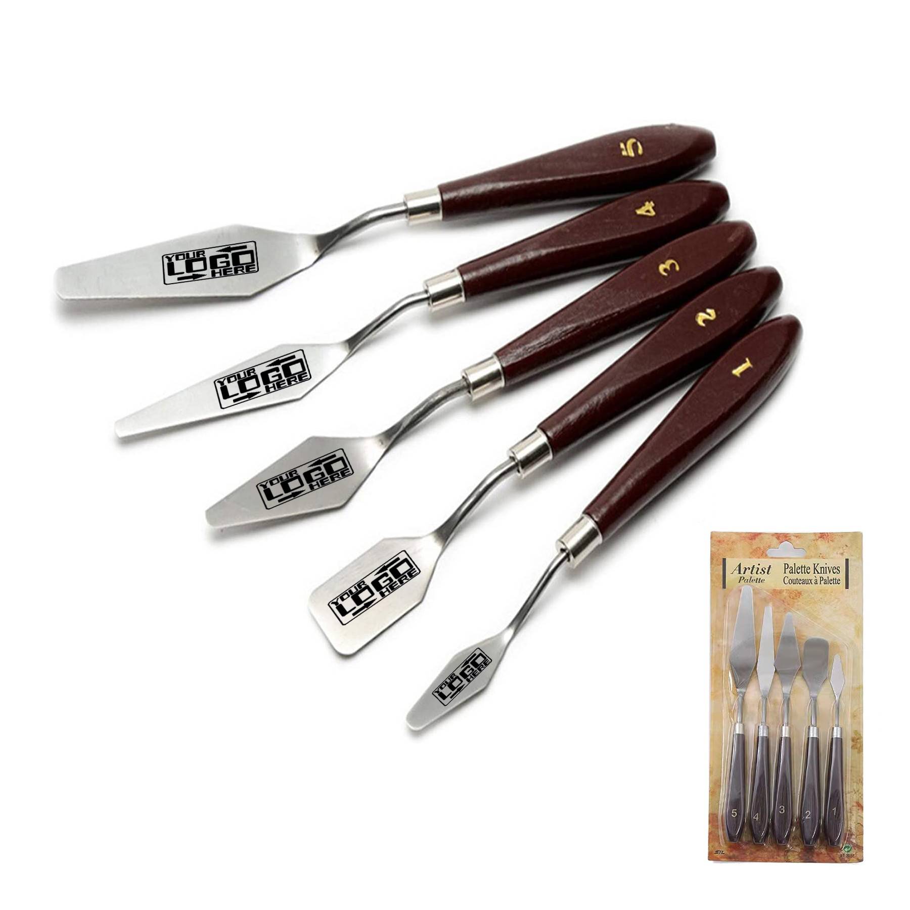 Painting Palette Spatula with Wood Handle 3