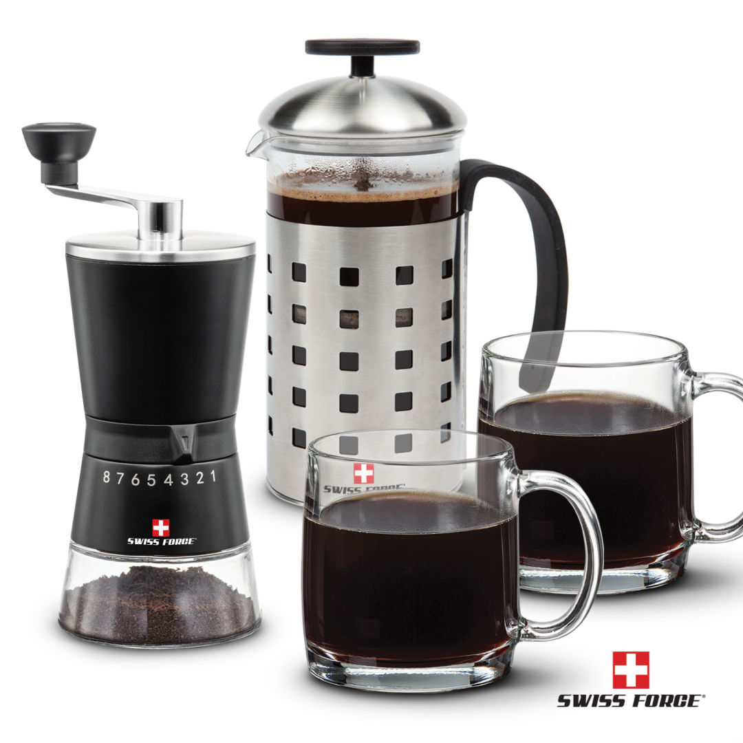 Swiss Force® Coffee Press, Grinder & Nordic Set 4