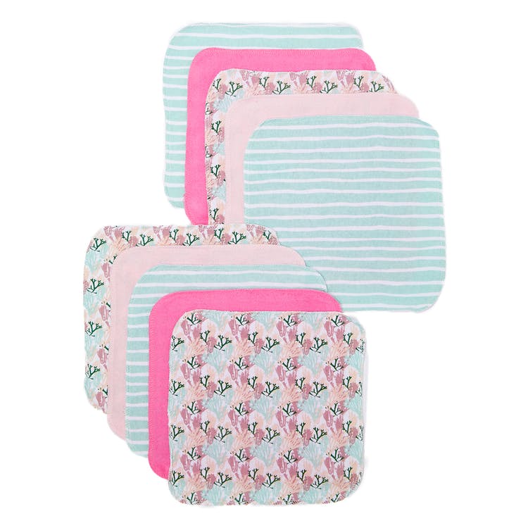 Terry Baby Washcloths - Coral 10 Pack 1