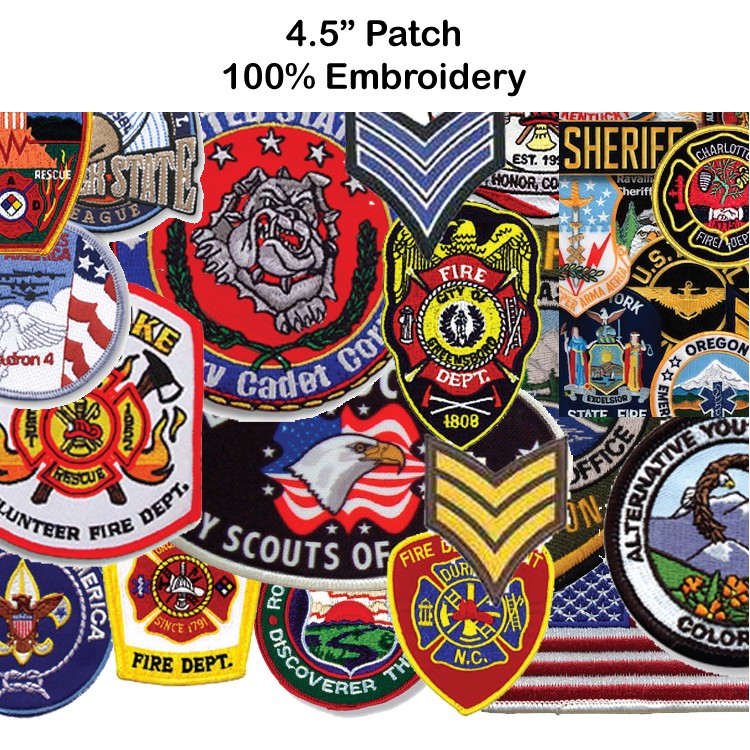 4.5" Embroidered Patch - 100% Embroidery 1