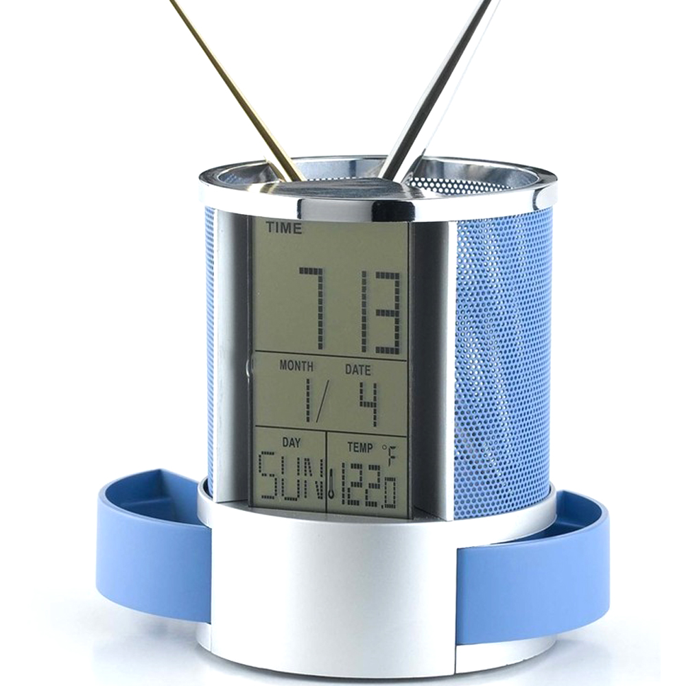 Digital LCD Desk Pen Holder Alarm Clock 2