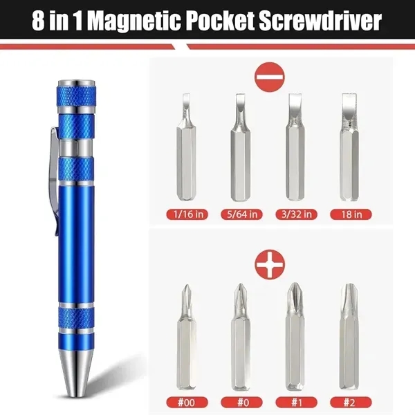 8-in-1 Magnetic Pocket Screwdriver Multitool 6