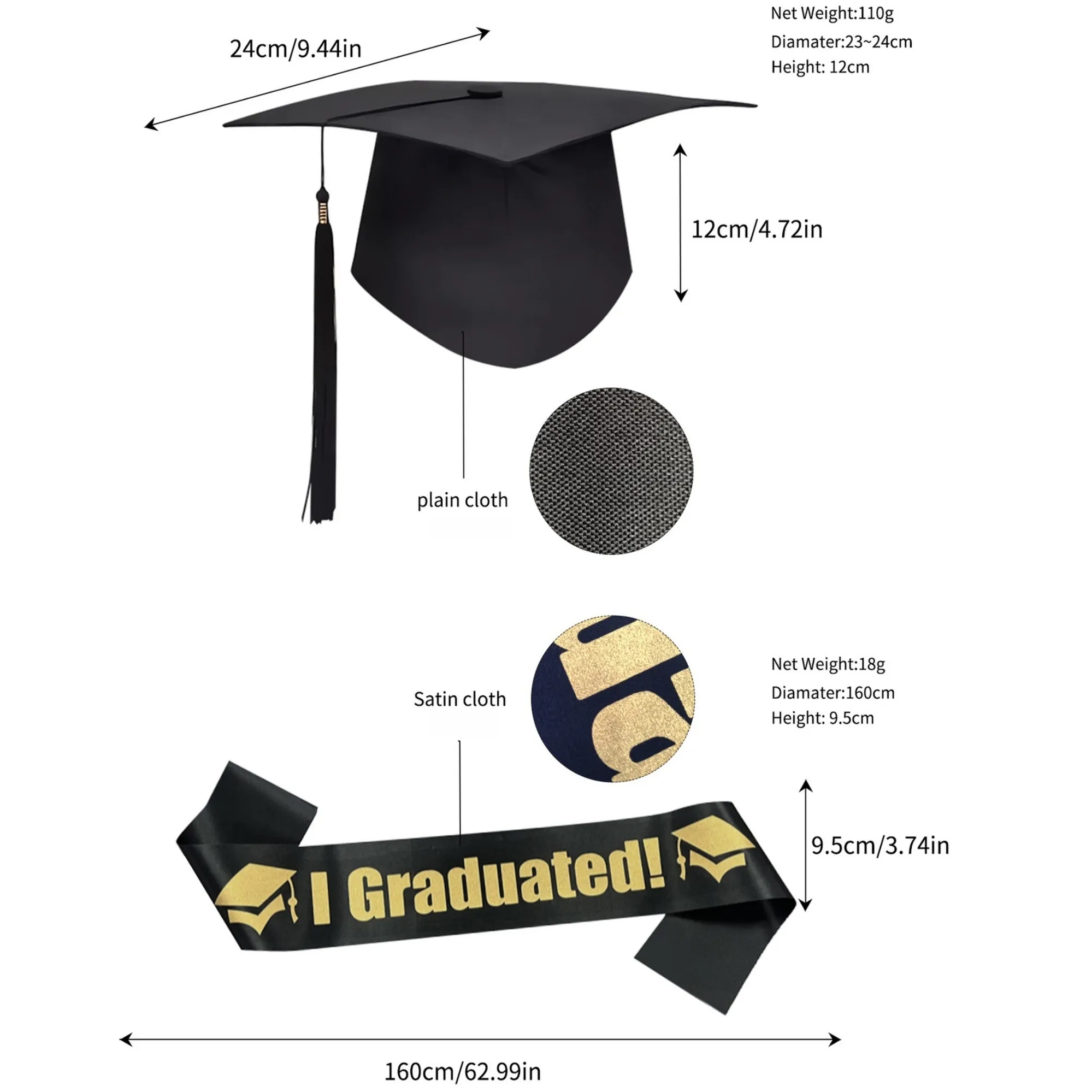 Bachelor's Graduation Suit-Ceremony Essentials (Straps+Hat) 3