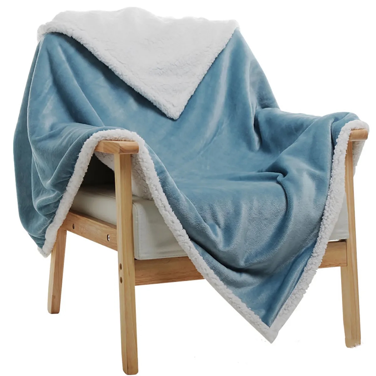 Reversible Soft Thick Warm Plush Throw Fuzzy Blanket 8