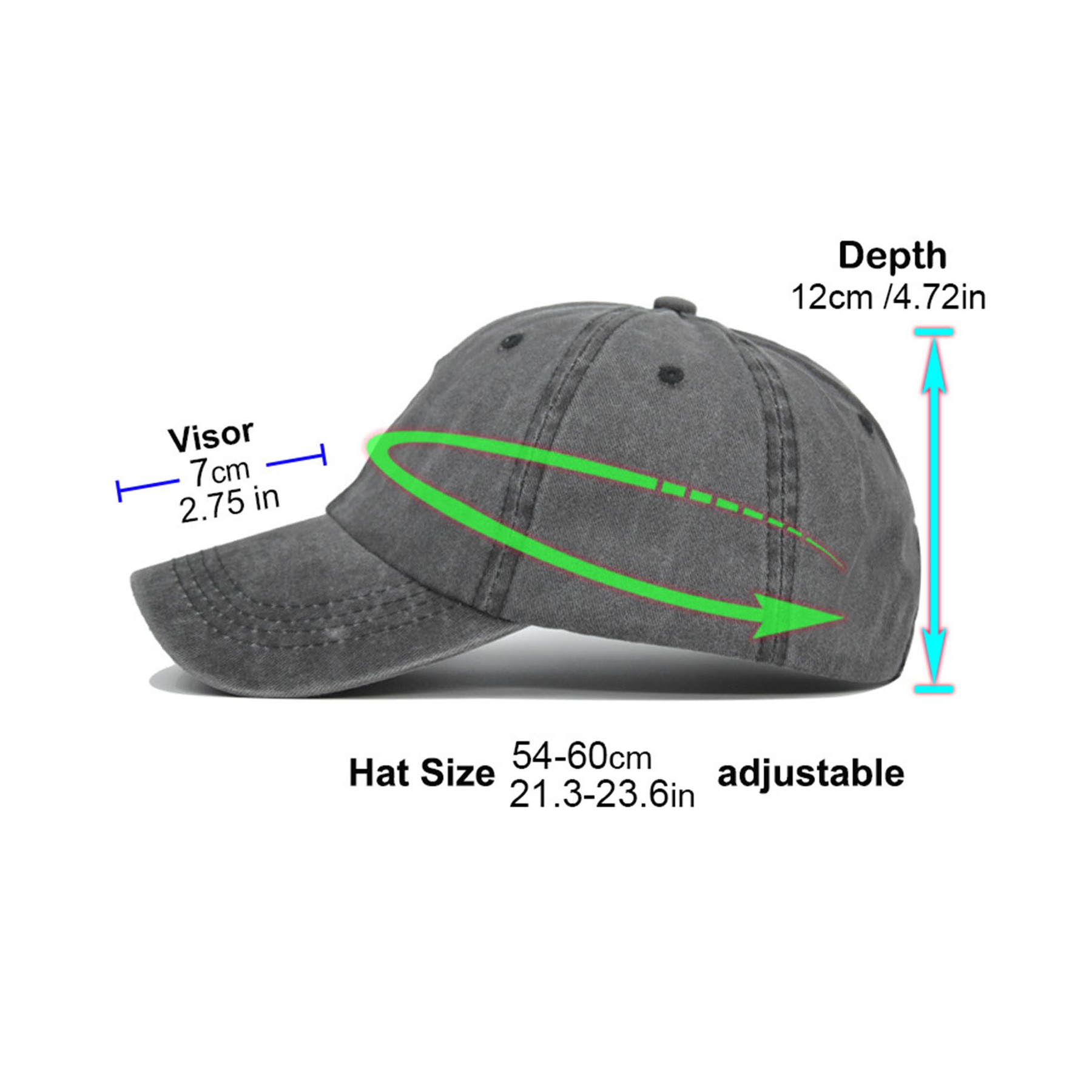 Washed Denim Baseball Cap 6