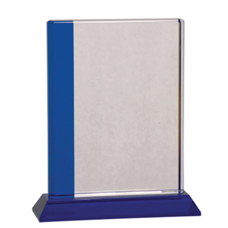Blue Edge Crystal Award with Base (MEDIUM) 1