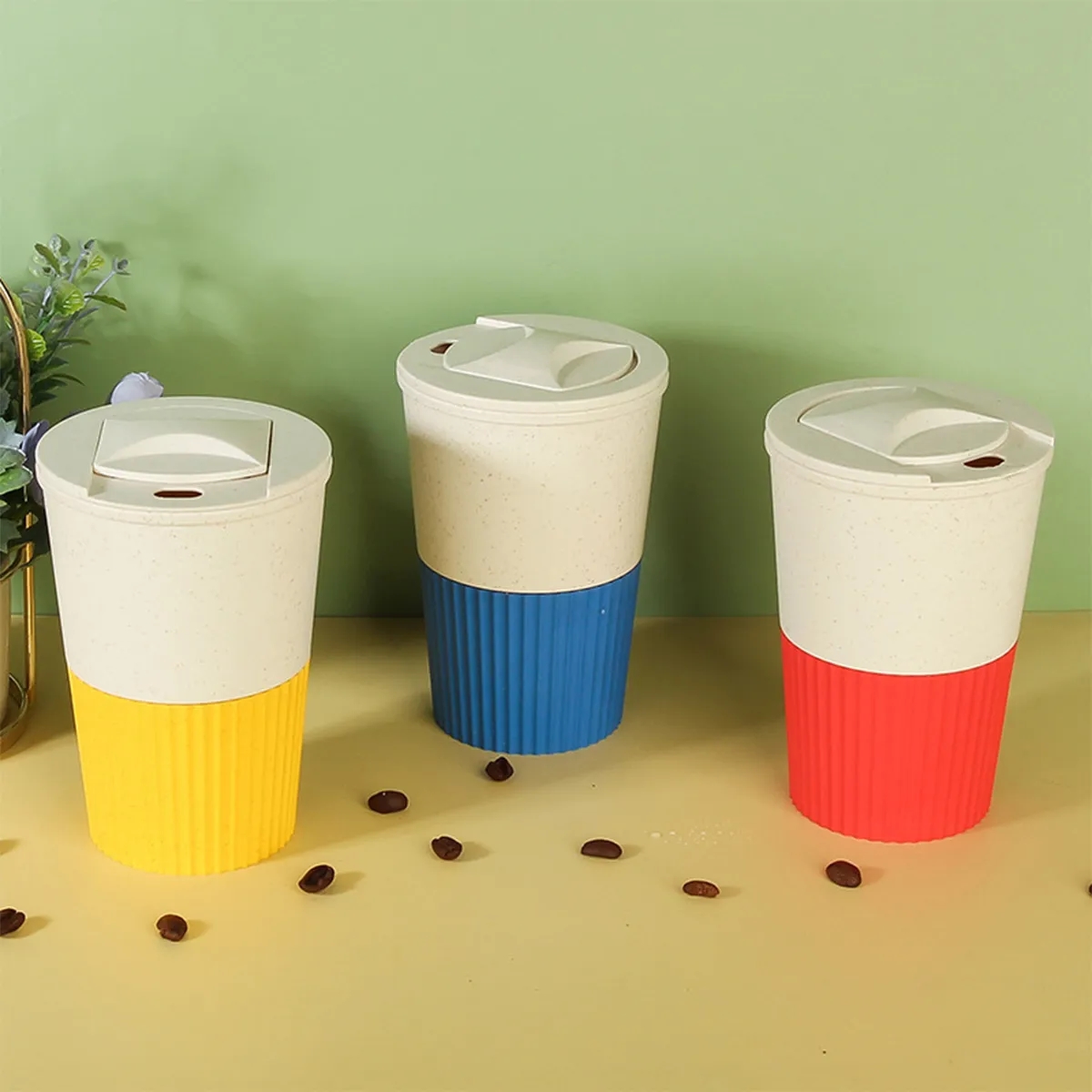 16oz Outdoor Portable Lightweight Wheat Straw Coffee Mug 3