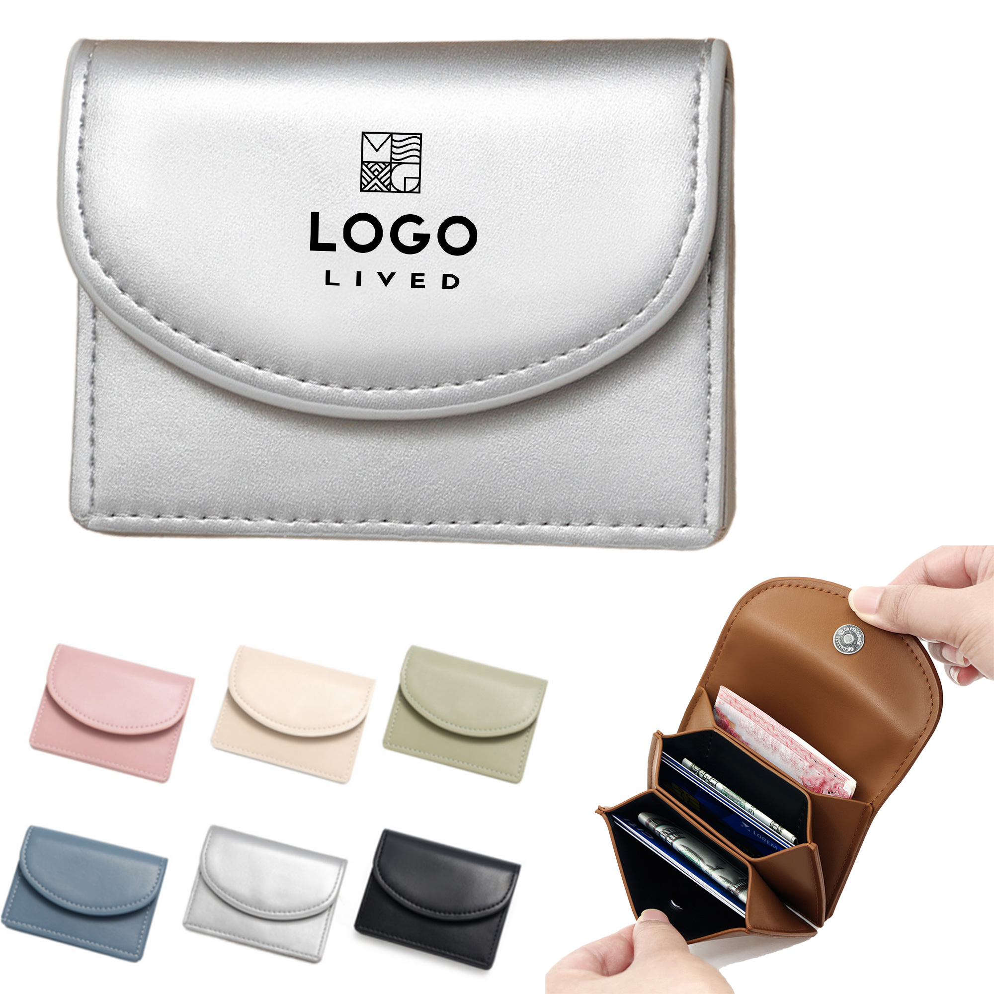 PU Portable Coin Purse With Card Slots 2