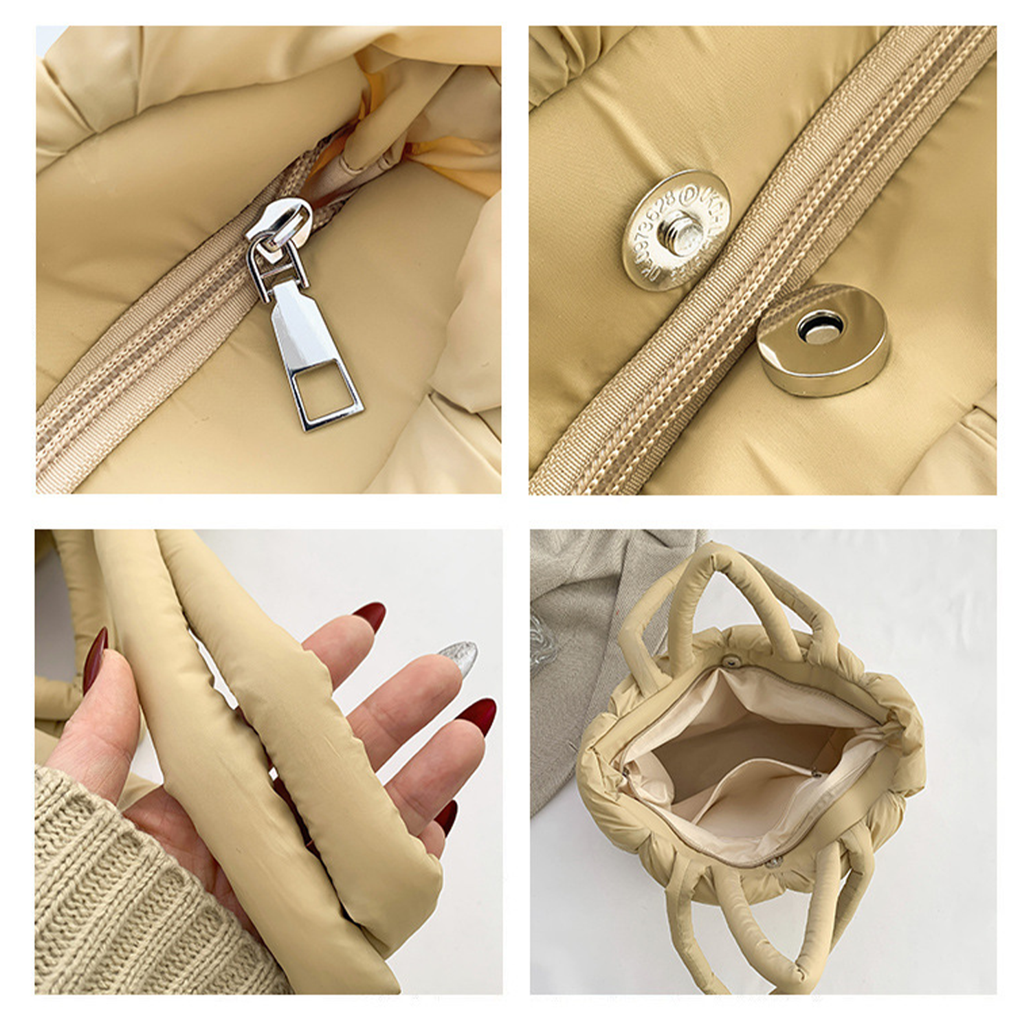 Nylon Puffy Large Capacity Shoulder Tote Bag 3