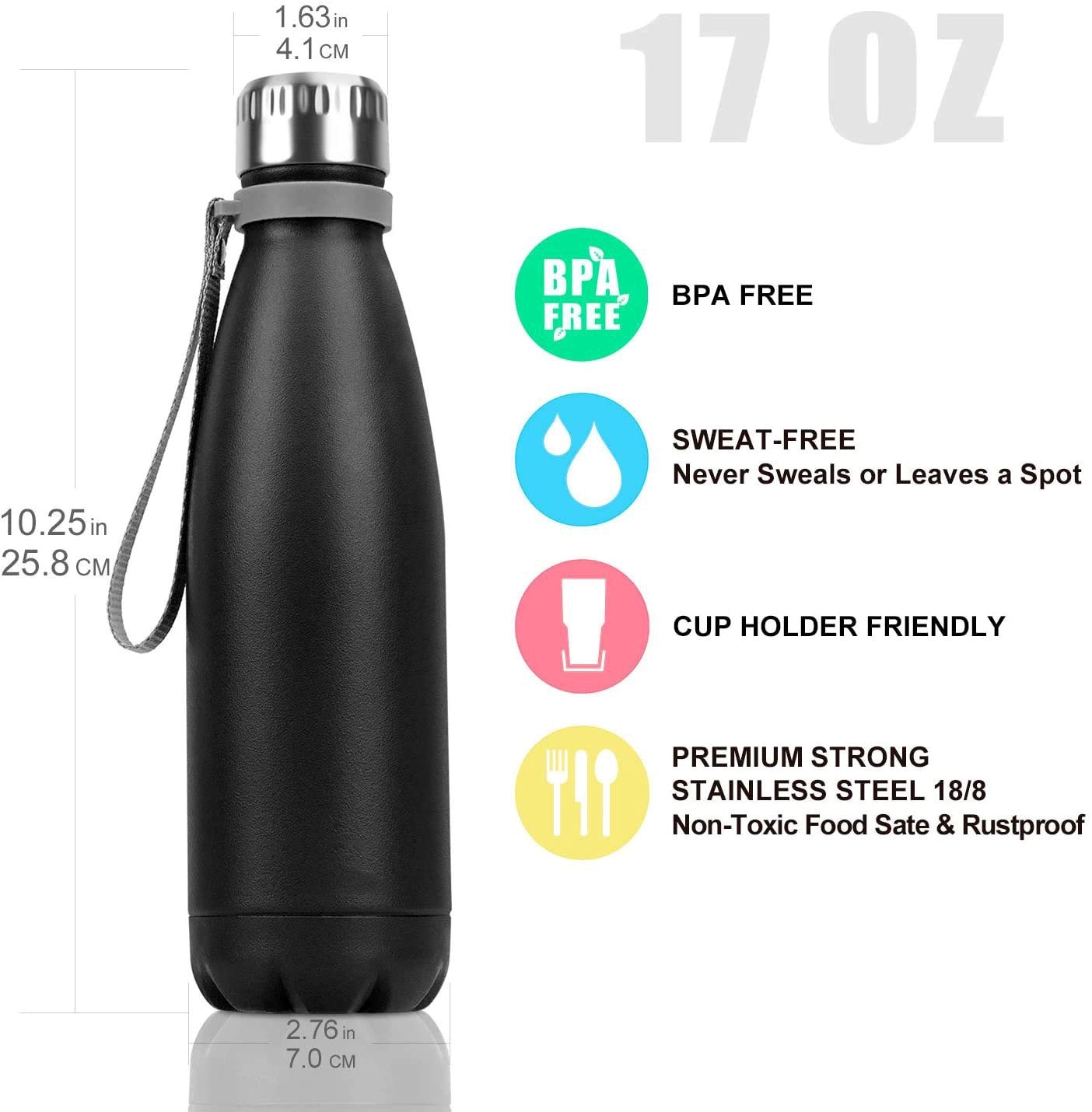 17 Oz Stainless Steel Water Bottle 1
