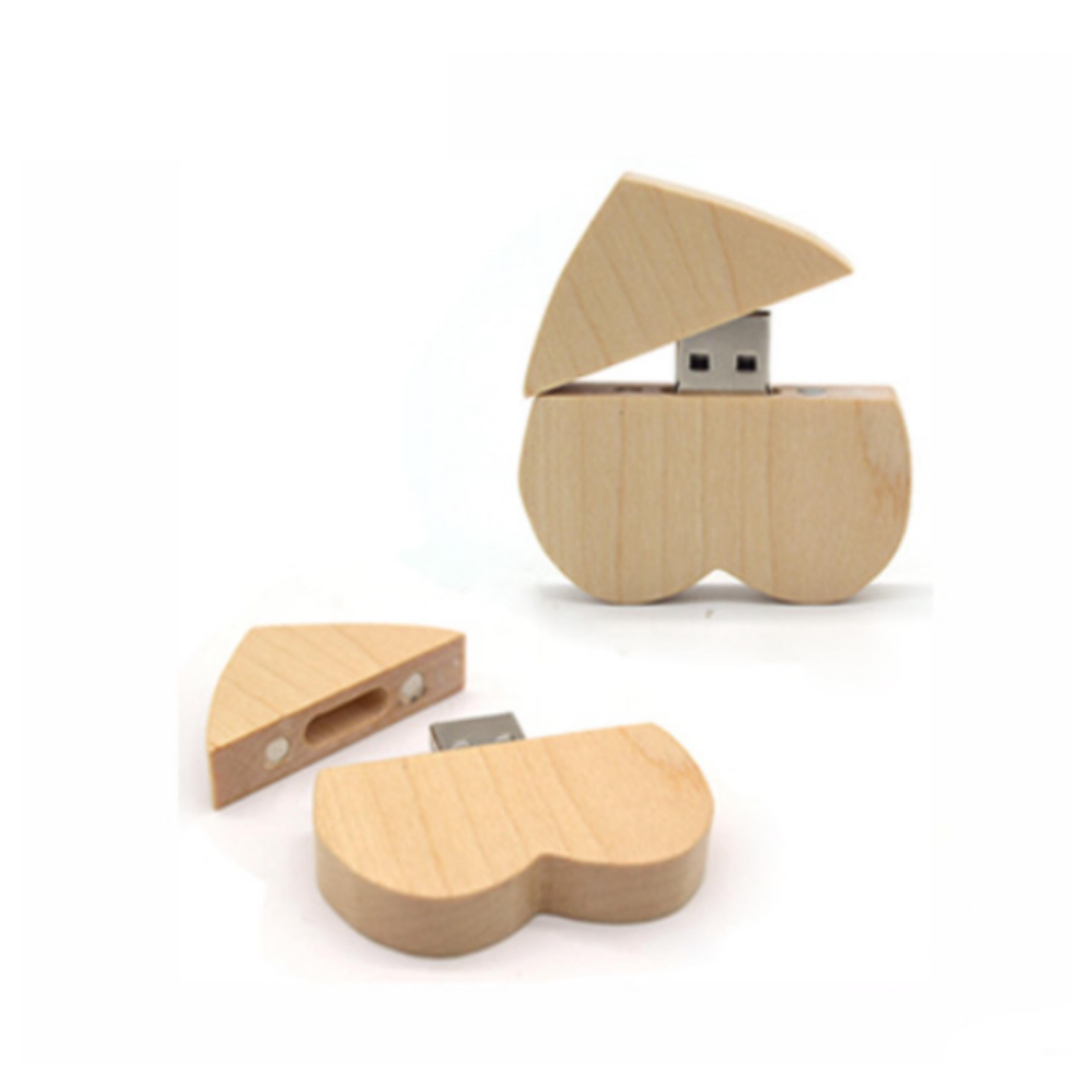 Eco-friendly wooden heart-shaped flash drive 3