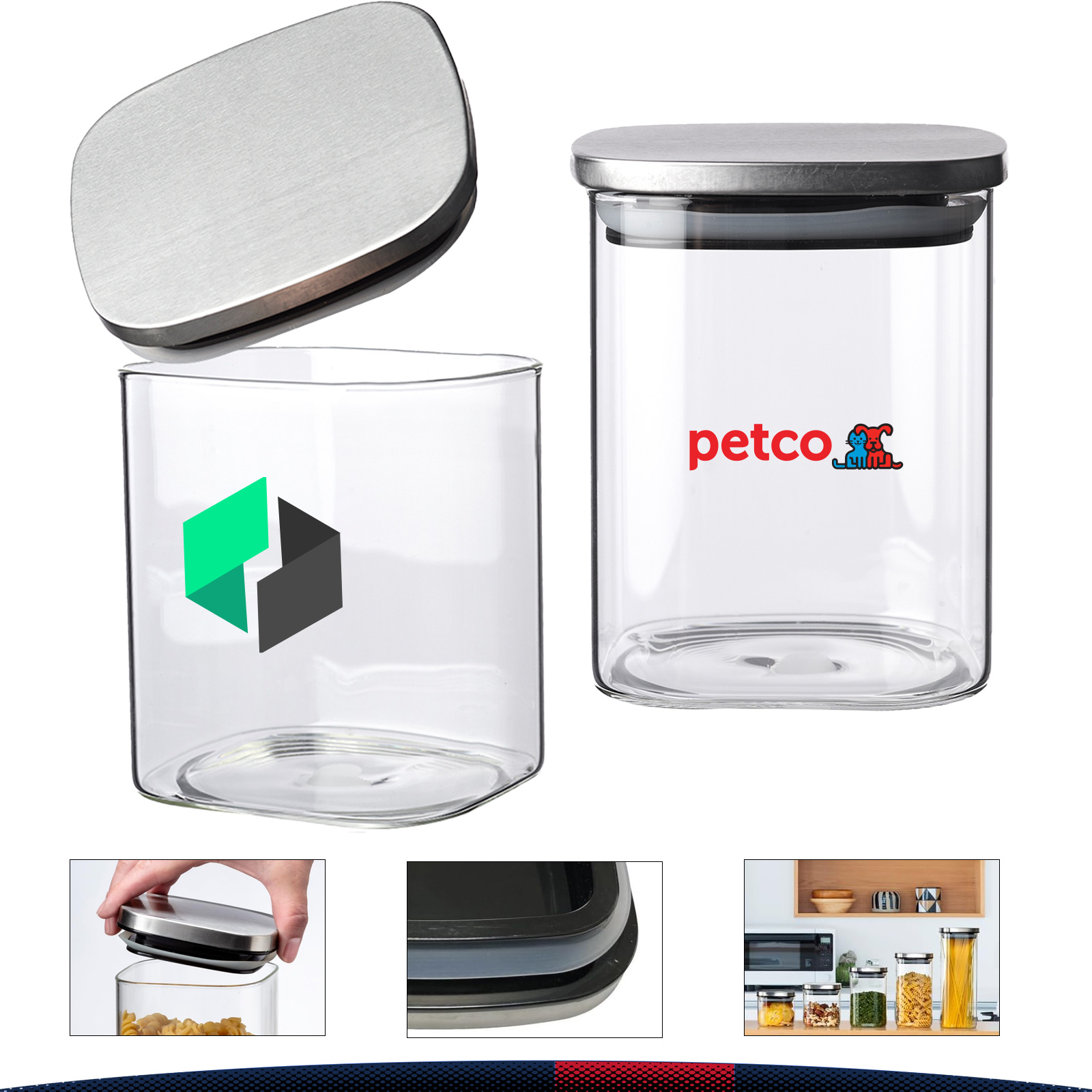 30 oz. Zelio Square Storage Jars 5