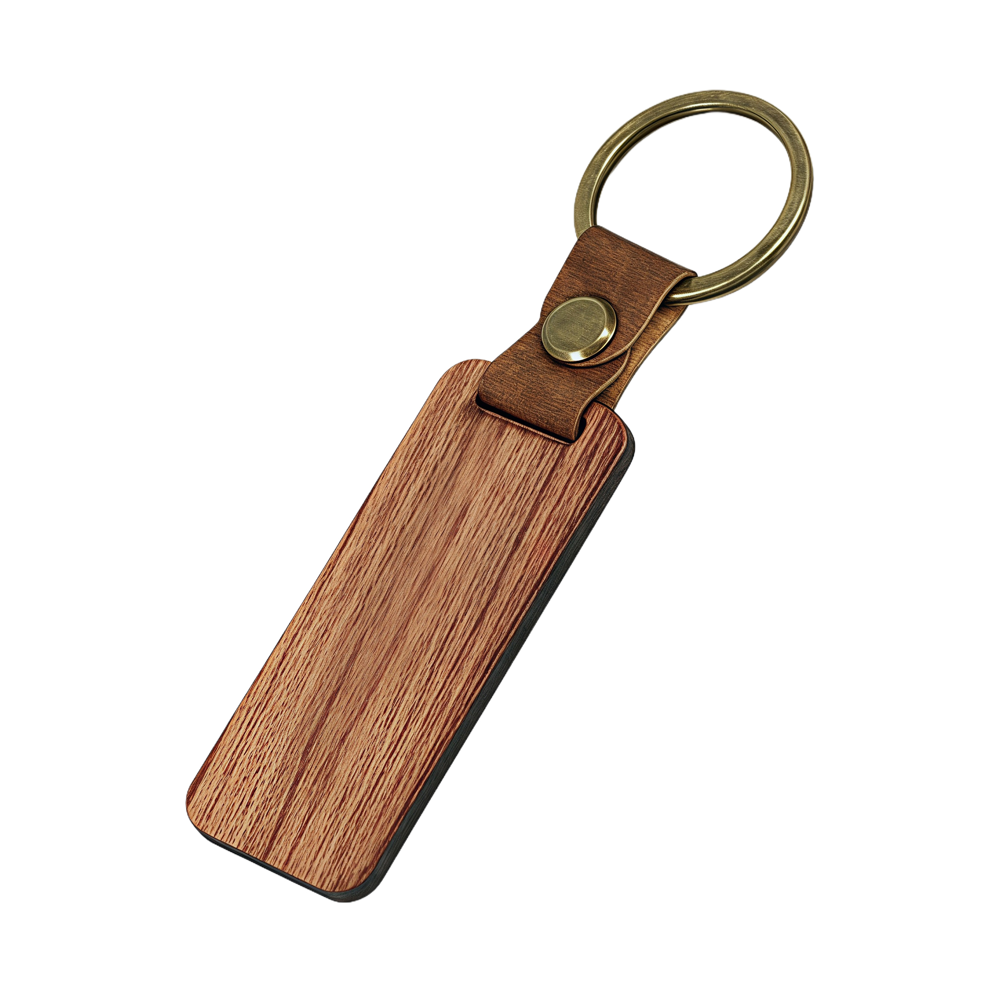 PU Leather Wooden Keychain New Style Mini Car Key Ring Handcrafted Gift 3