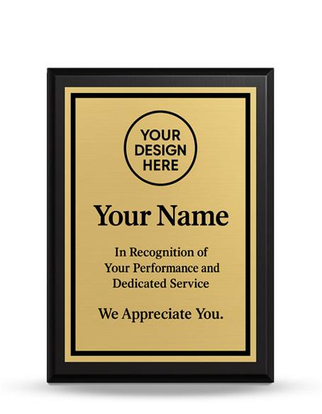 Plaque: 6x8 Black Matte, w/metal plate sublimated 1