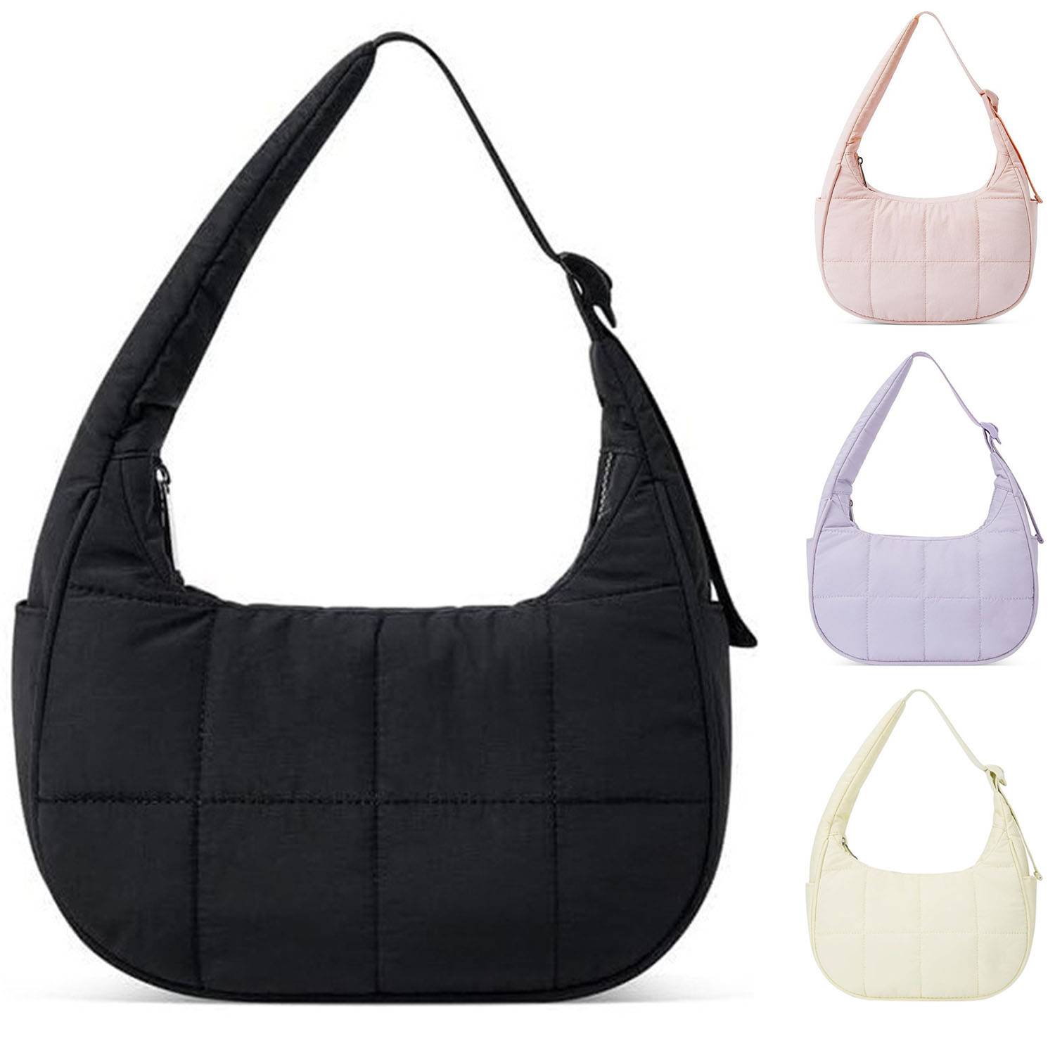 Quilted Puffer Nylon Adjustable Strap Shoulder Bag 9
