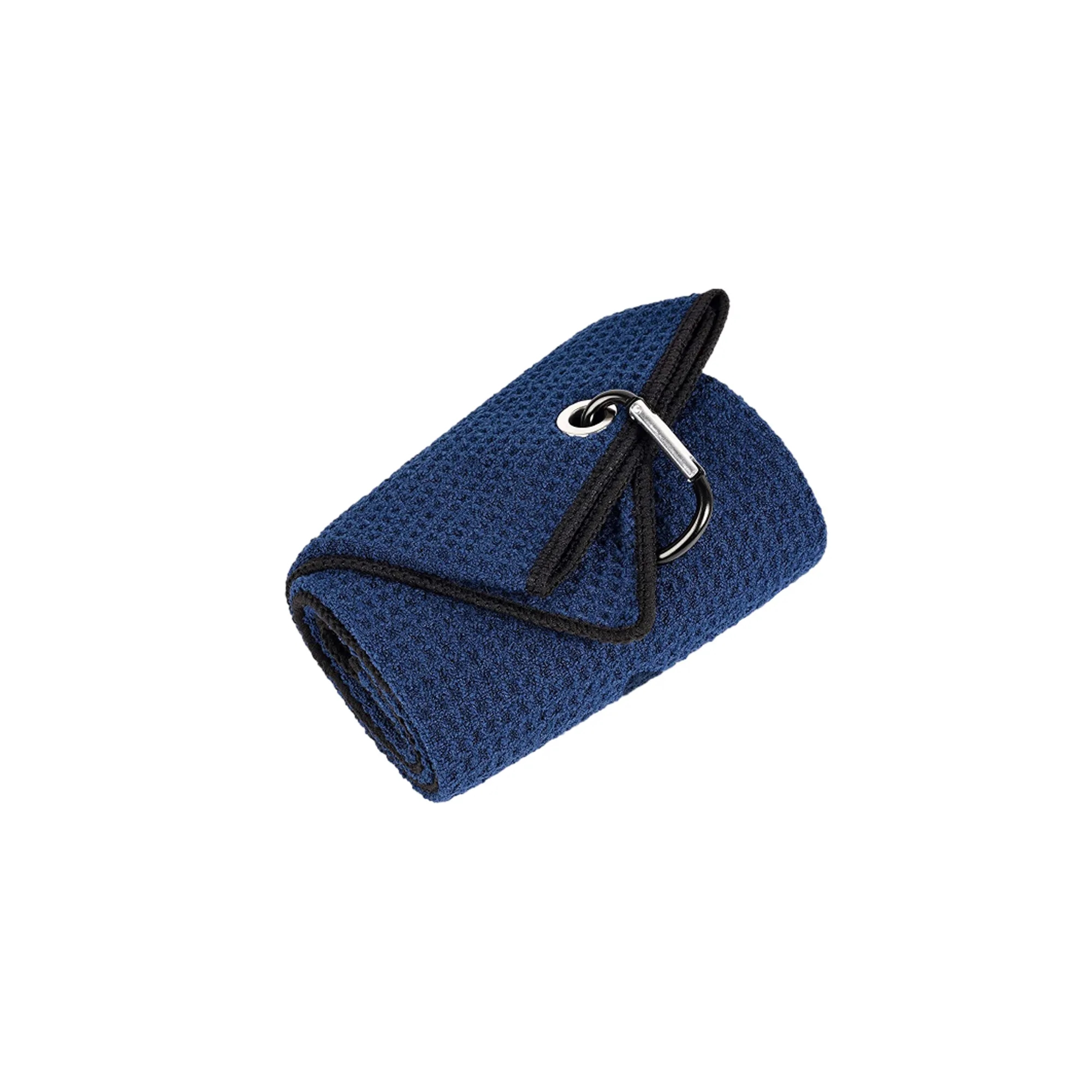 MOQ 100 Microfiber Waffle Golf Towel With Carabiner 1