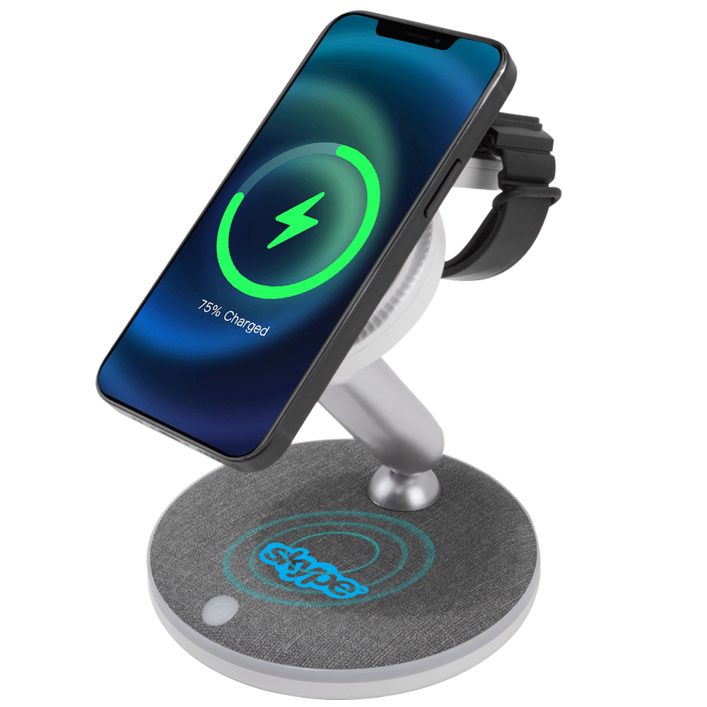 Peoria 3-In-1 Magnetic Wireless Charger & Stand with Night Light 12
