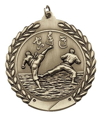 Karate Die Cast Medal, 1 3/4" 2