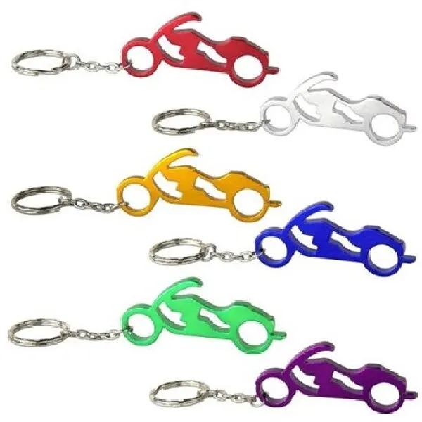 2 5/8 " Motorcycle Shaped Bottle Opener Key Holder 6