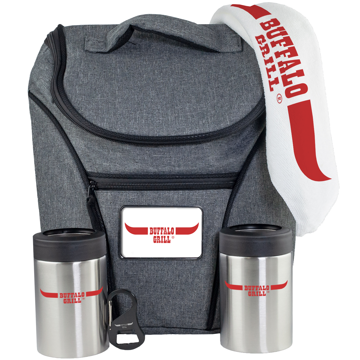 Outdoor Event Kit with Cooler Backpack, Drink Holders & Bottle Opener 1