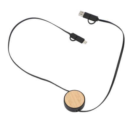 FSC® 100% Bamboo Retractable 5-in-1 Charging Cable 13