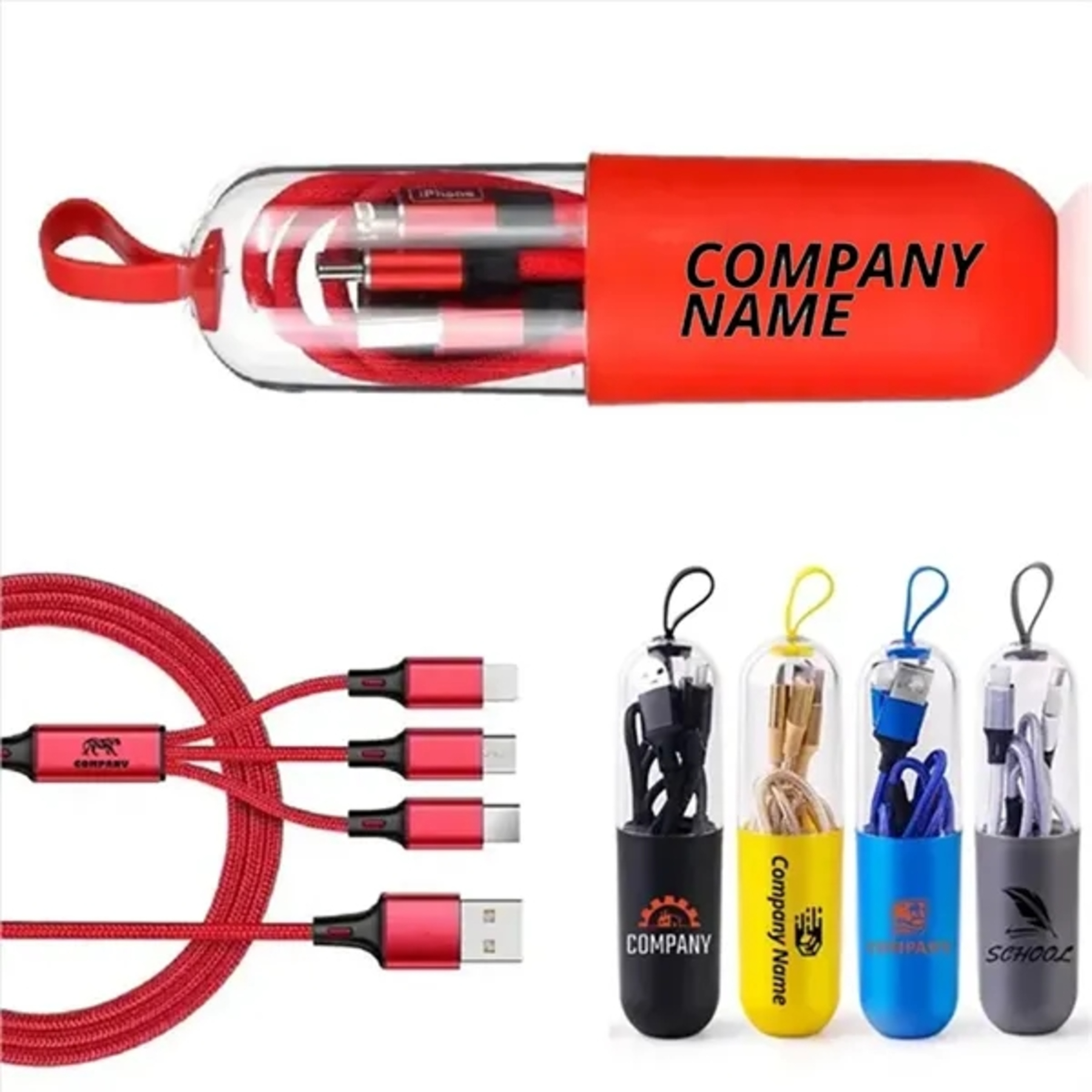 3 in 1 Fast Charging Cable with Capsule
2