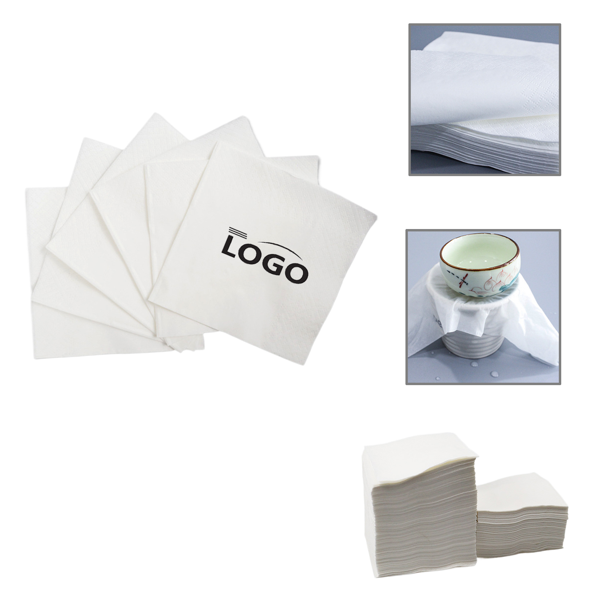 MOQ2750 Custom Square Napkin Ads in Bulk 3
