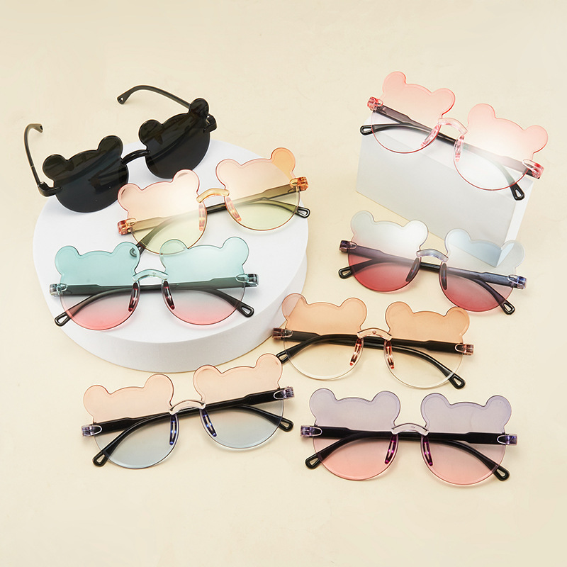 Teddy Bear Shape Kids Sunglasses- Gradient Colo 3