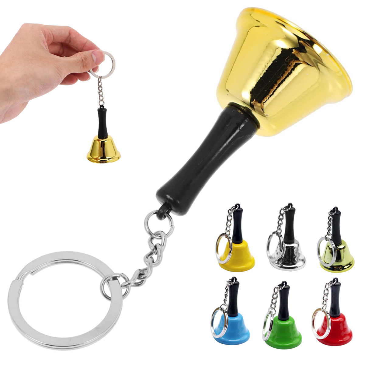 Mini Metal Hand Bell Keychain for Novelty & Events 8